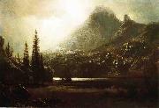Albert Bierstadt By_a_Mountain_Lake oil painting artist